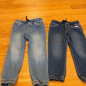 Carter's Two-Tone Kids Denim Jogger Pants - Light & Dark Blue